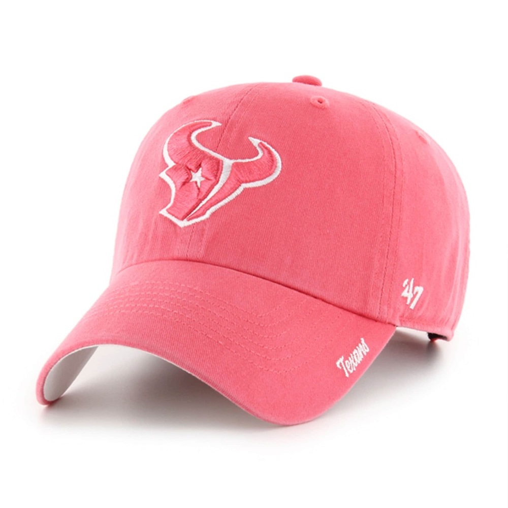 Womens Houston Texans '47 Red Luminance Cheer Clean Up Adjustable Hat, Pink, New
